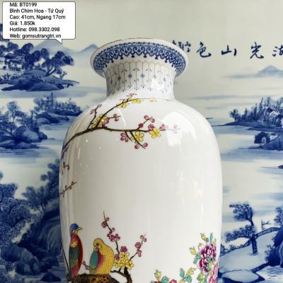 Bình xứ sương họa tiết Chim Hoa Tứ Quý